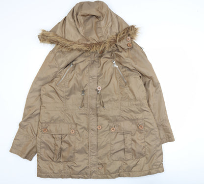 Womens UK Size 18 Maine New England Beige Parka Coat