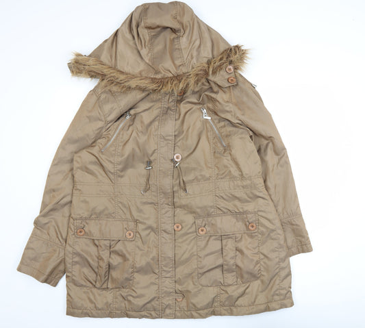Womens UK Size 18 Maine New England Beige Parka Coat