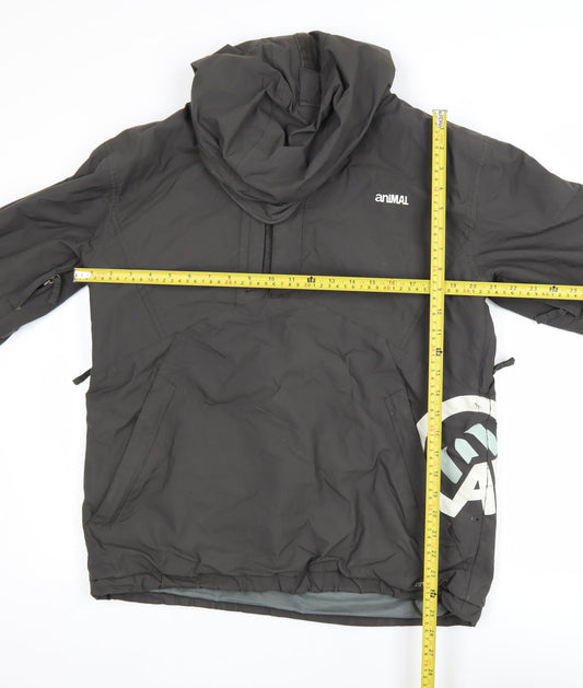 Animal Men’s Black Hooded Anorak Jacket Size M Waterproof Outdoor