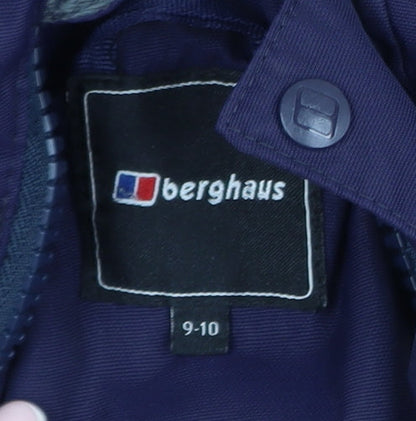 Berghaus Boys Blue Hooded Waterproof Parka Coat 9-10 Years