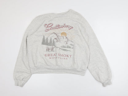 Womens UK Size 2XS Hollister Grey Pullover Sweatshirt