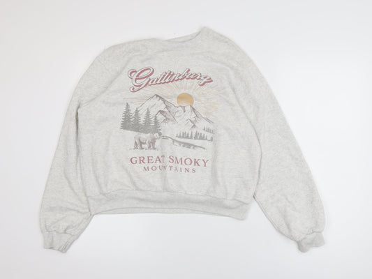 Womens UK Size 2XS Hollister Grey Pullover Sweatshirt