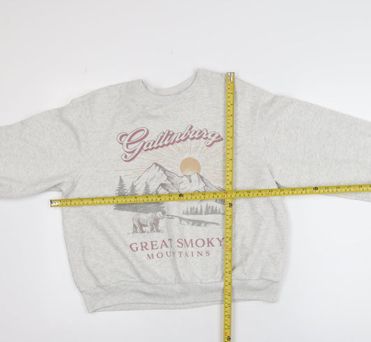 Womens UK Size 2XS Hollister Grey Pullover Sweatshirt