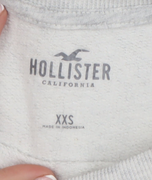 Womens UK Size 2XS Hollister Grey Pullover Sweatshirt