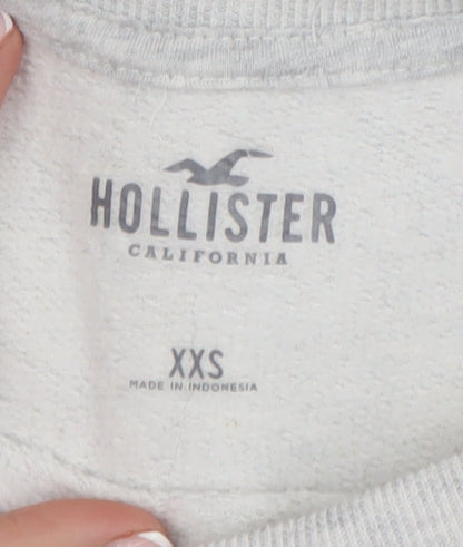 Womens UK Size 2XS Hollister Grey Pullover Sweatshirt