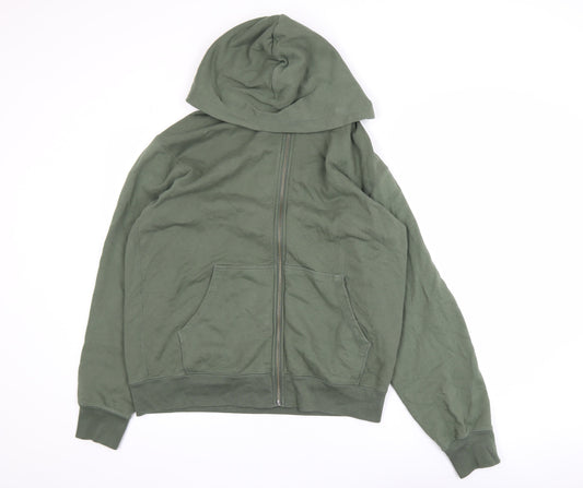 Uniqlo Men's Green M Track Jacket Full Zip Cotton Hoodie