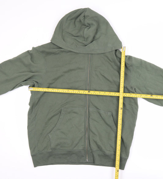 Uniqlo Men's Green M Track Jacket Full Zip Cotton Hoodie