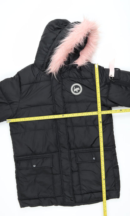 Girls UK Size 15 Years Hype Black Puffer Jacket