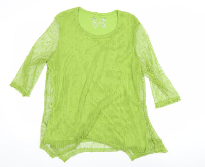 Womens UK Size 14 Tigi Green Tunic Blouse