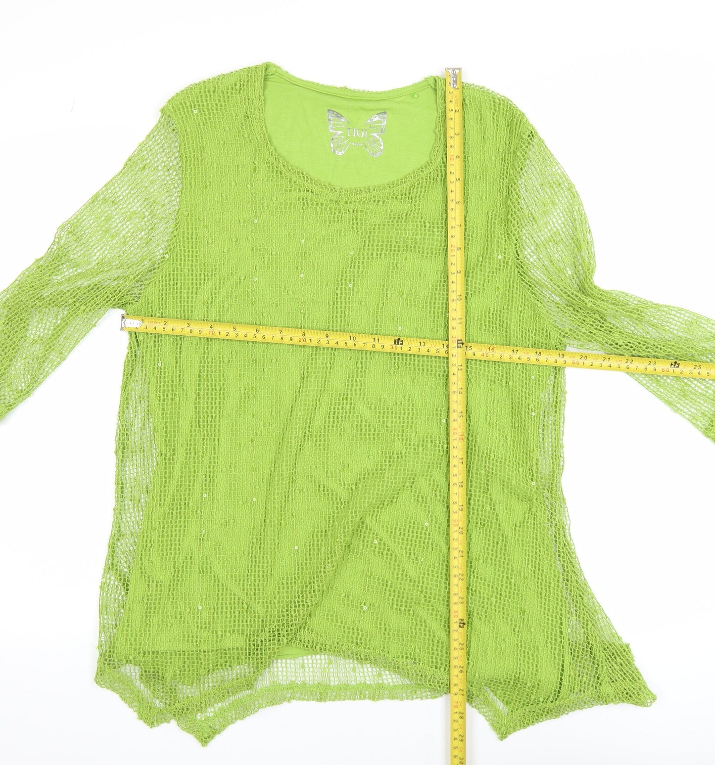 Womens UK Size 14 Tigi Green Tunic Blouse