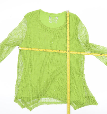 Womens UK Size 14 Tigi Green Tunic Blouse