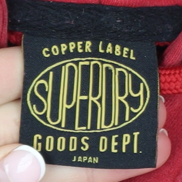 Mens UK Size L Superdry Red Pullover Hoodie
