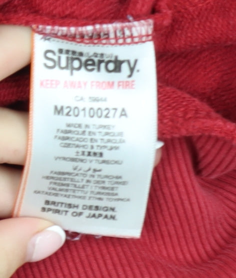Mens UK Size L Superdry Red Pullover Hoodie