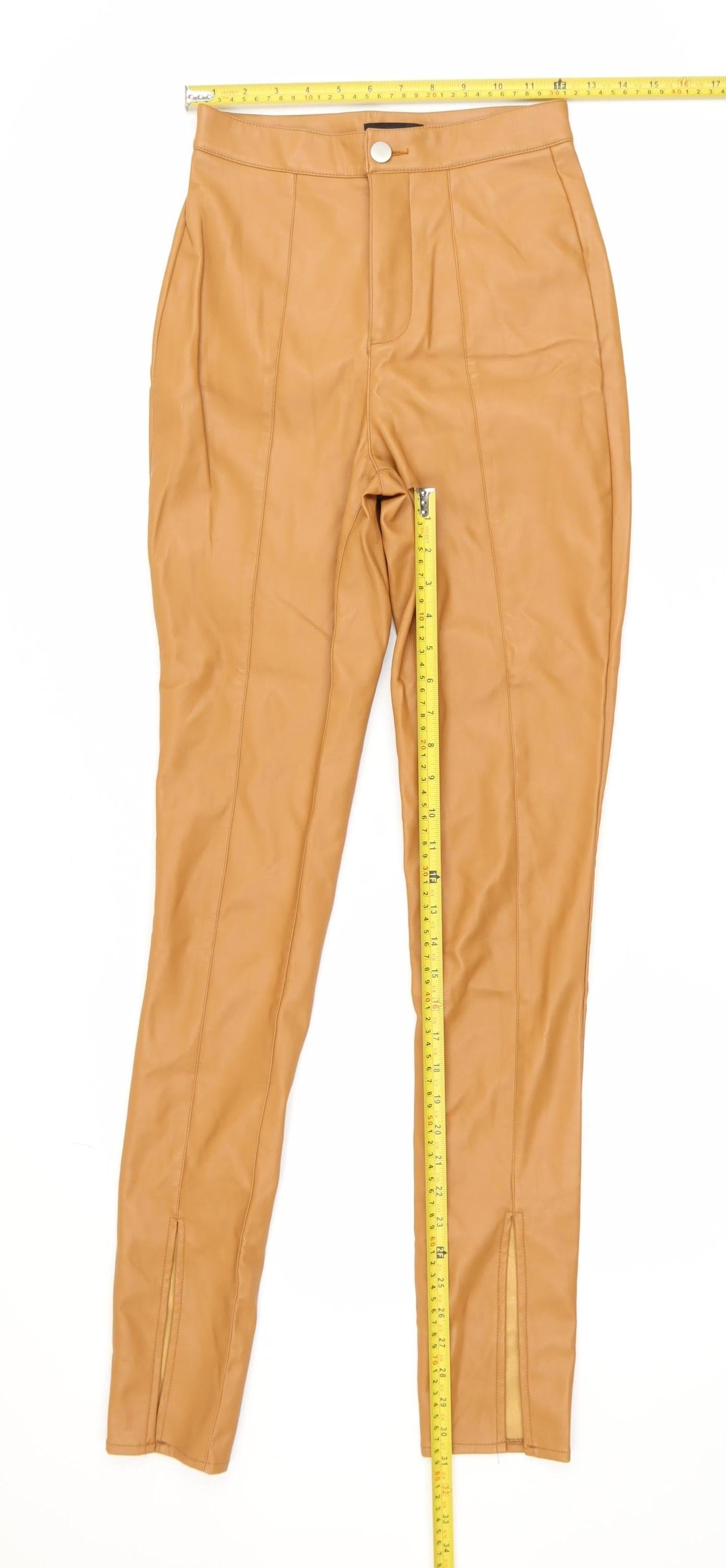 Womens UK Size 6 PRETTYLITTLETHING Slim Fit Leggings Beige Trousers