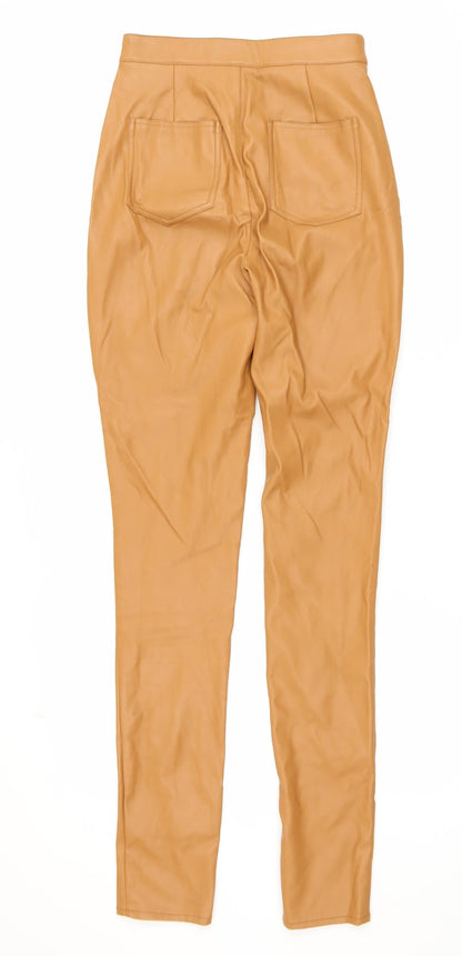 Womens UK Size 6 PRETTYLITTLETHING Slim Fit Leggings Beige Trousers