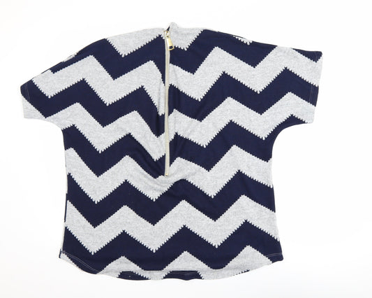 Womens UK Size 16 Roman Blue Tunic Blouse