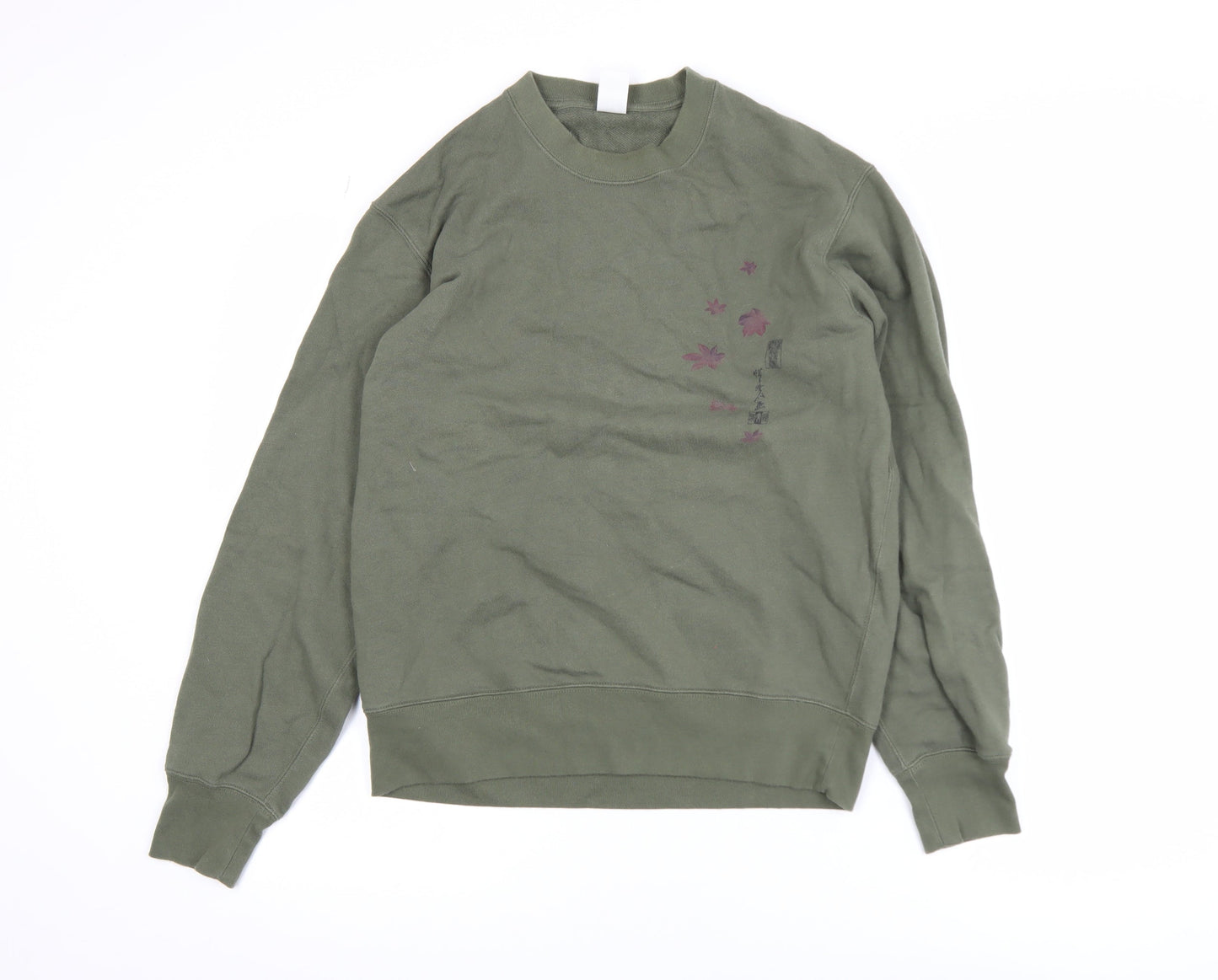 Mens UK Size S Uniqlo Green Pullover Sweatshirt