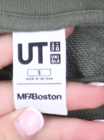 Mens UK Size S Uniqlo Green Pullover Sweatshirt