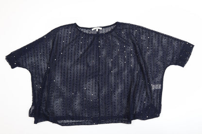 Womens UK Size 16 NEXT Blue Cropped Blouse