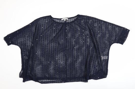 Womens UK Size 16 NEXT Blue Cropped Blouse