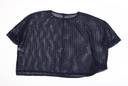 Womens UK Size 16 NEXT Blue Cropped Blouse