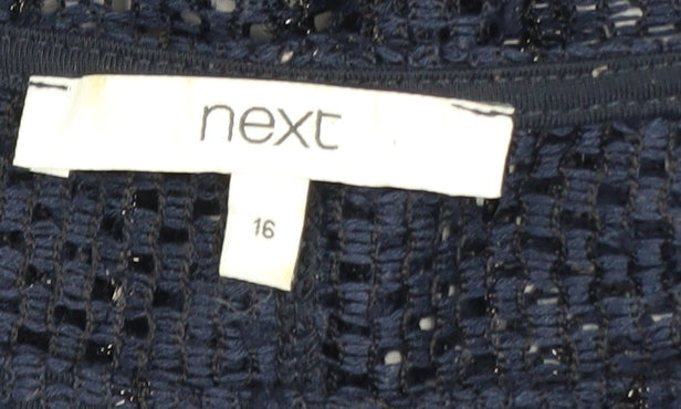Womens UK Size 16 NEXT Blue Cropped Blouse