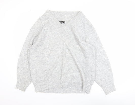 Womens UK Size M F&F Grey Pullover Jumper