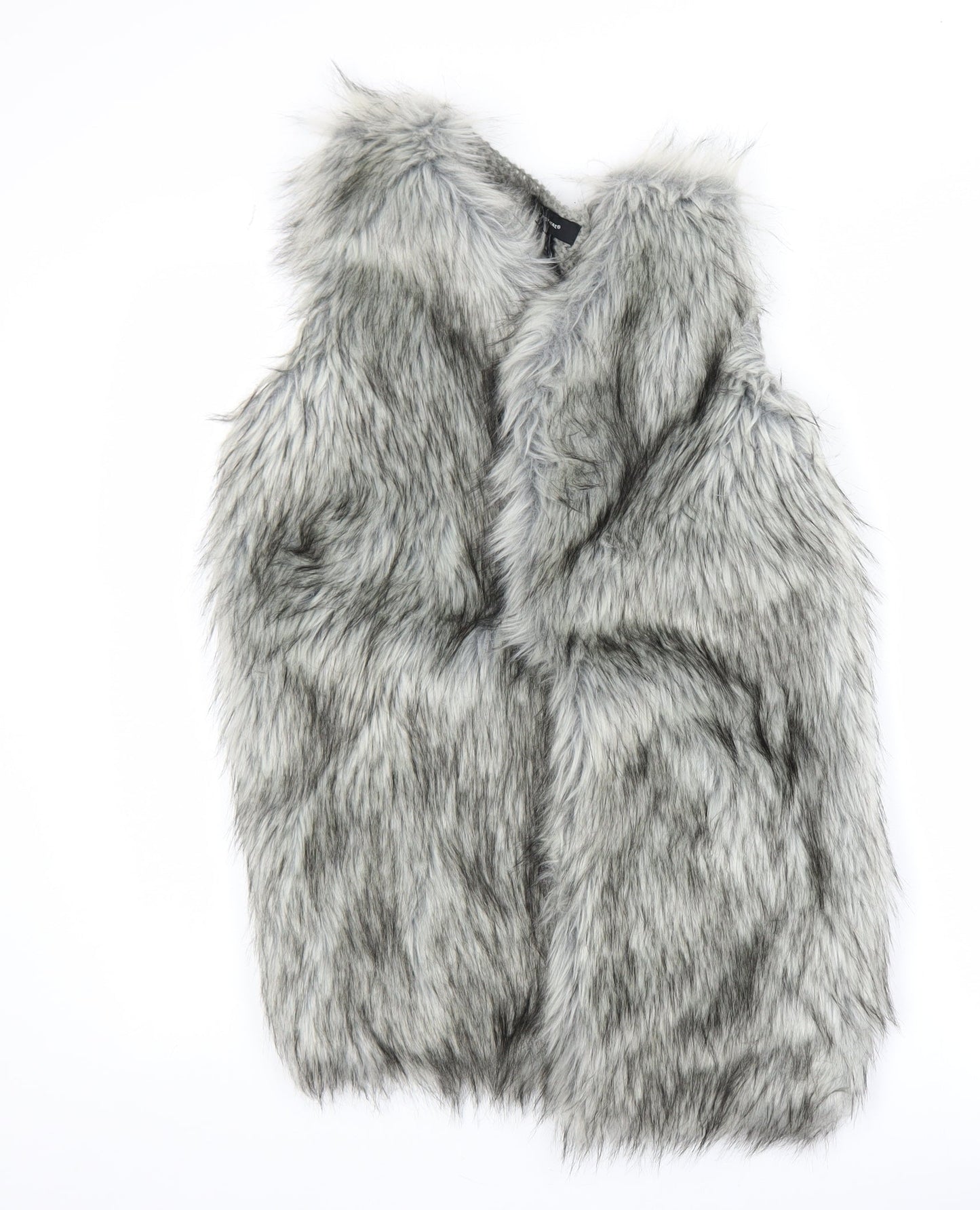 Atmosphere Women’s Grey Faux Fur Waistcoat Size M Sleeveless Lined