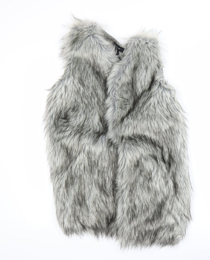 Atmosphere Women’s Grey Faux Fur Waistcoat Size M Sleeveless Lined