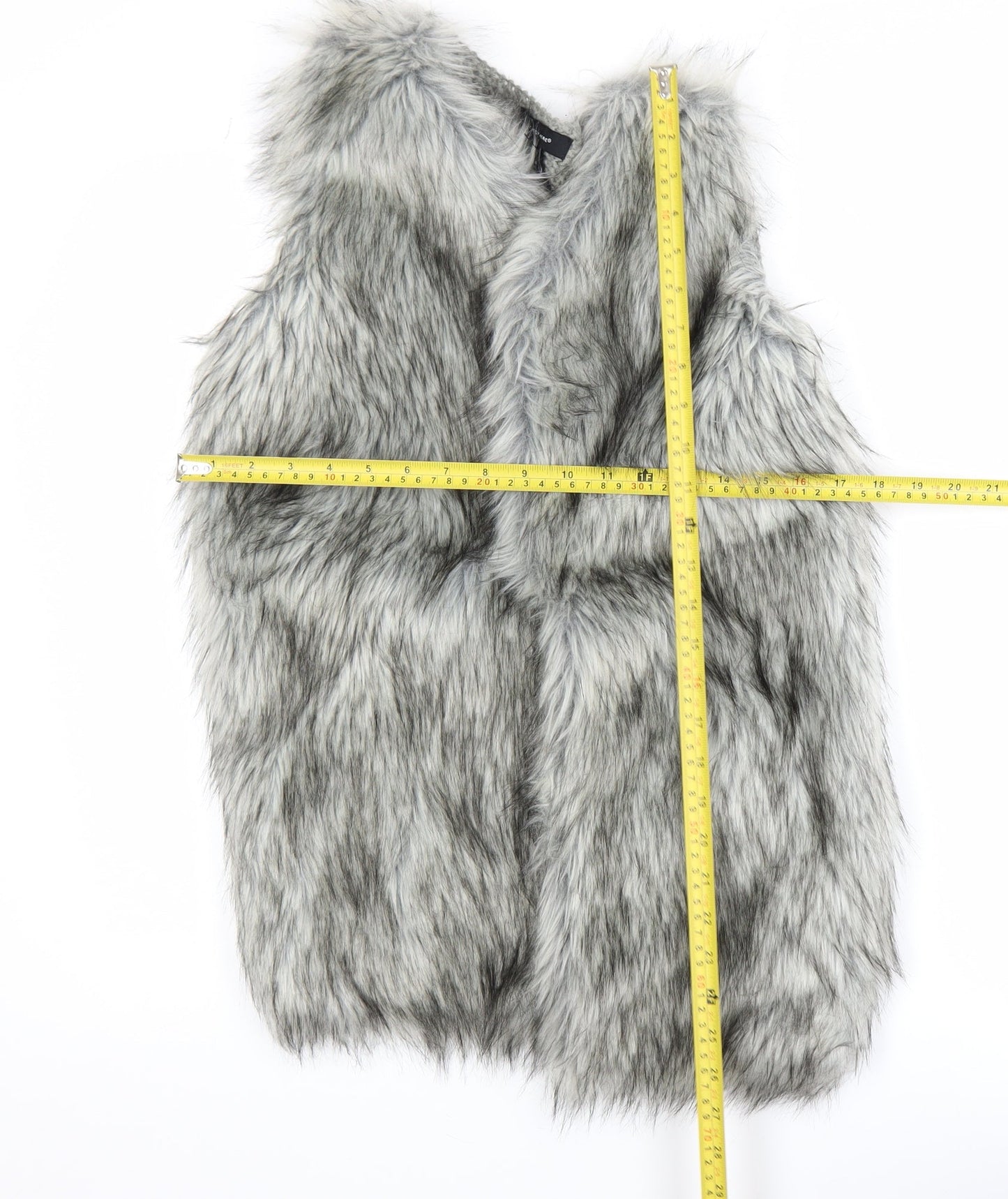 Atmosphere Women’s Grey Faux Fur Waistcoat Size M Sleeveless Lined