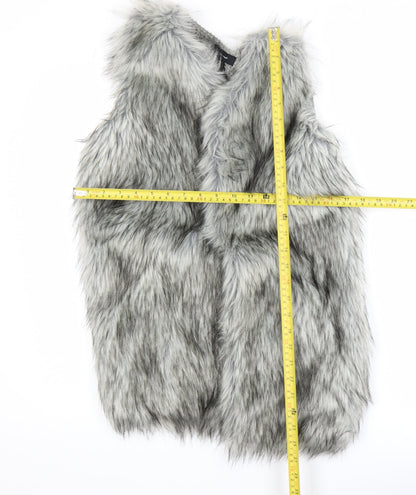 Atmosphere Women’s Grey Faux Fur Waistcoat Size M Sleeveless Lined