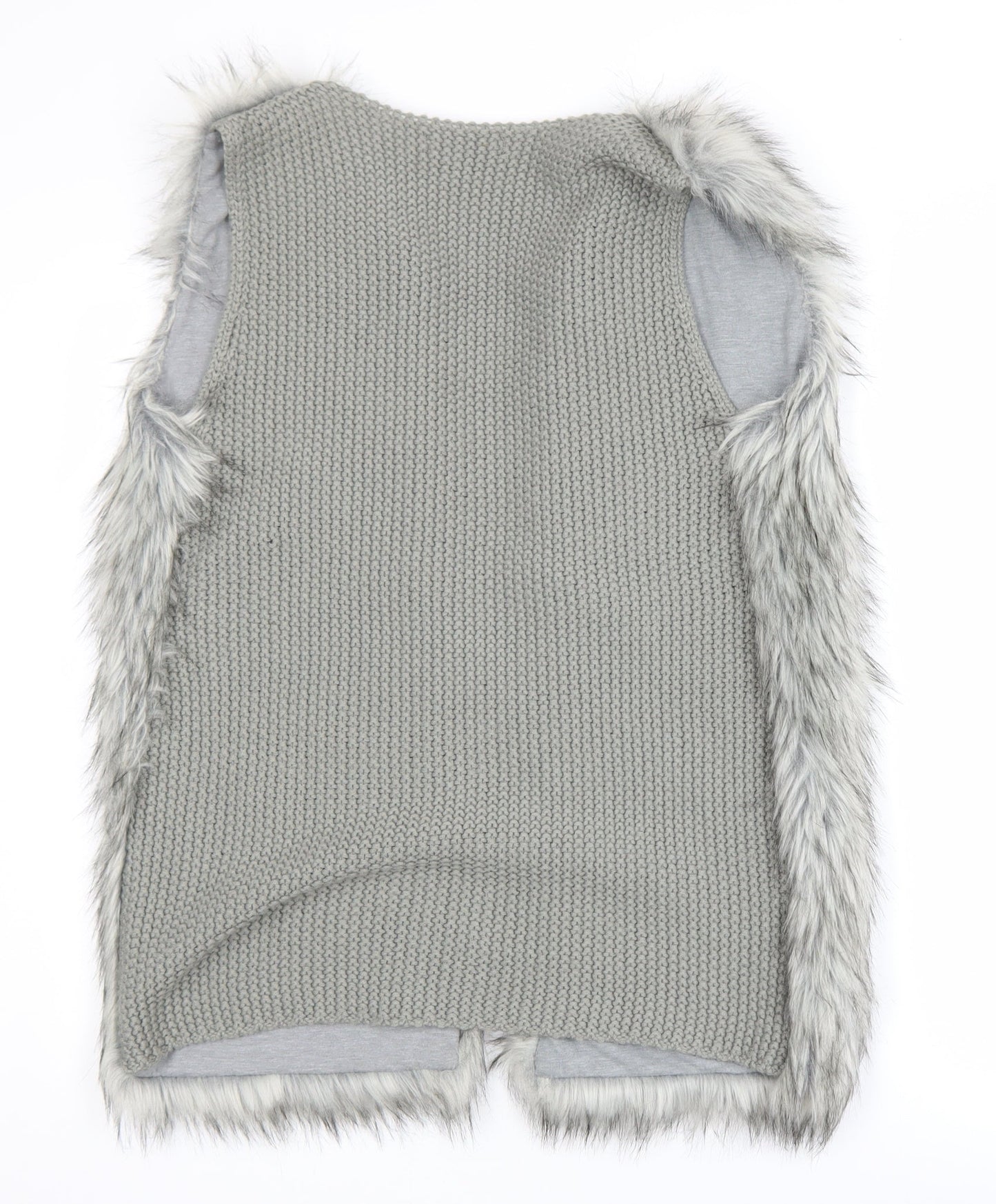 Atmosphere Women’s Grey Faux Fur Waistcoat Size M Sleeveless Lined