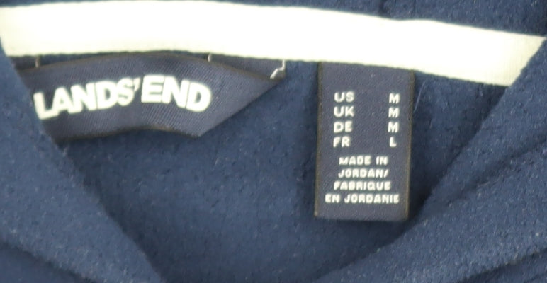 Mens UK Size M Lands' End Blue Pullover Hoodie