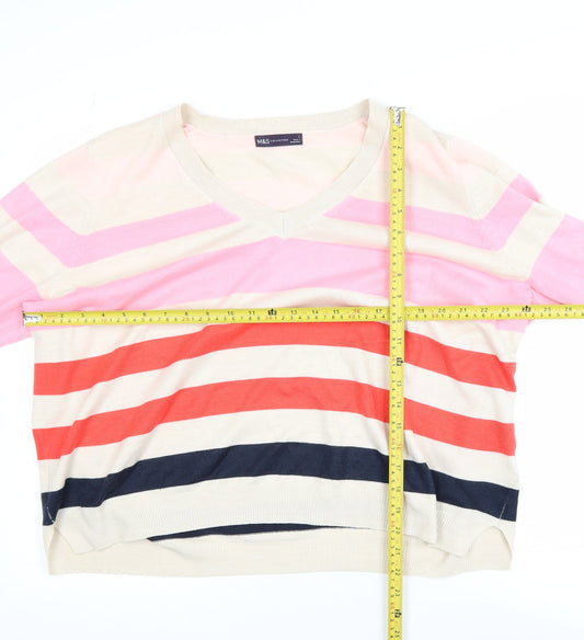 Womens UK Size L Marks and Spencer Multicoloured Pullover Jumper