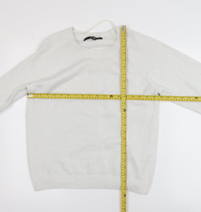Vero Moda Women White Small Pullover Jumper Polyester Blend