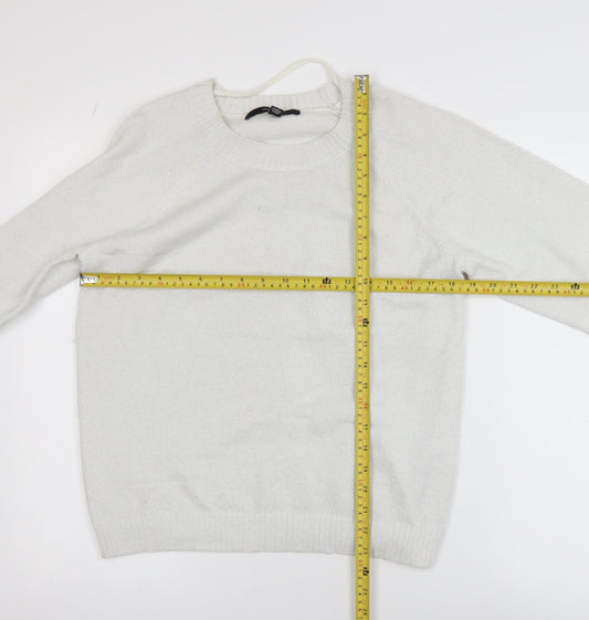 Vero Moda Women White Small Pullover Jumper Polyester Blend