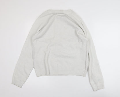 Vero Moda Women White Small Pullover Jumper Polyester Blend