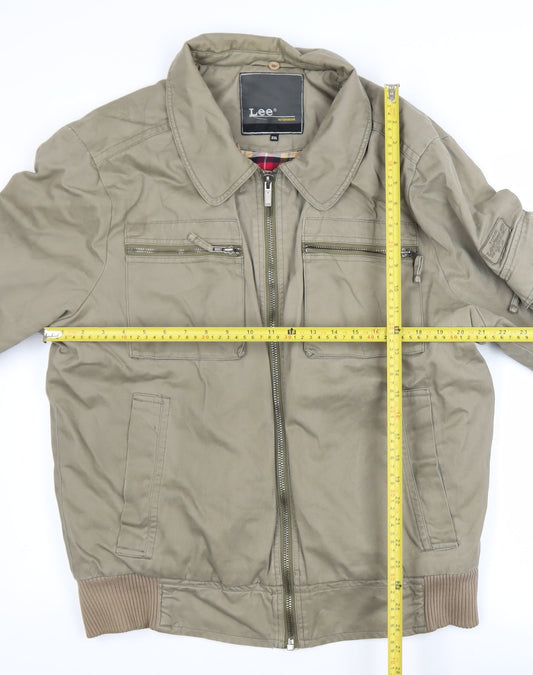 Mens UK Size 2XL Lee Green Bomber Jacket