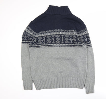 Mens UK Size M NEXT Grey Henley Jumper