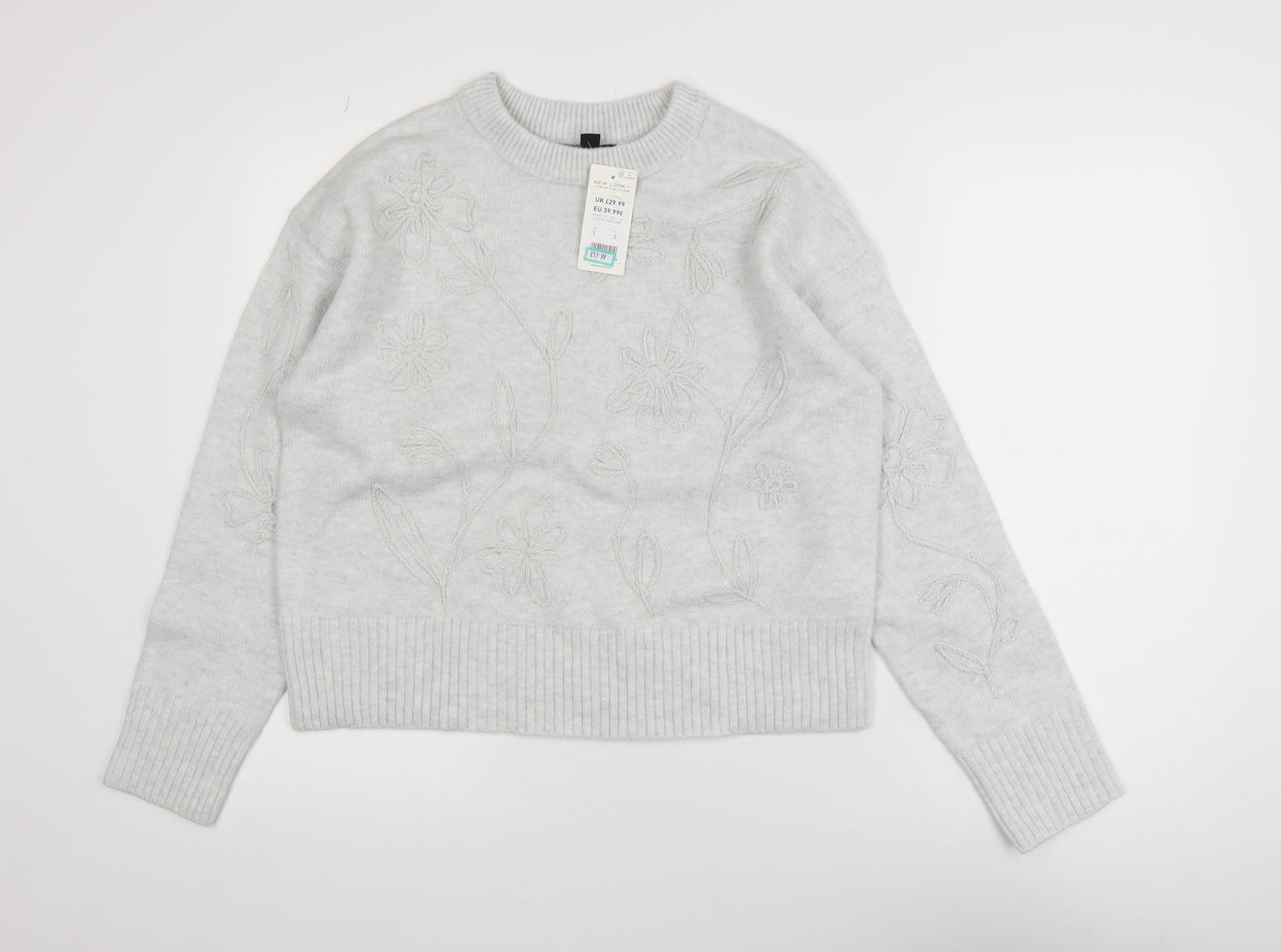 Womens UK Size S New Look Grey Pullover Jumper