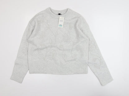 Womens UK Size S New Look Grey Pullover Jumper