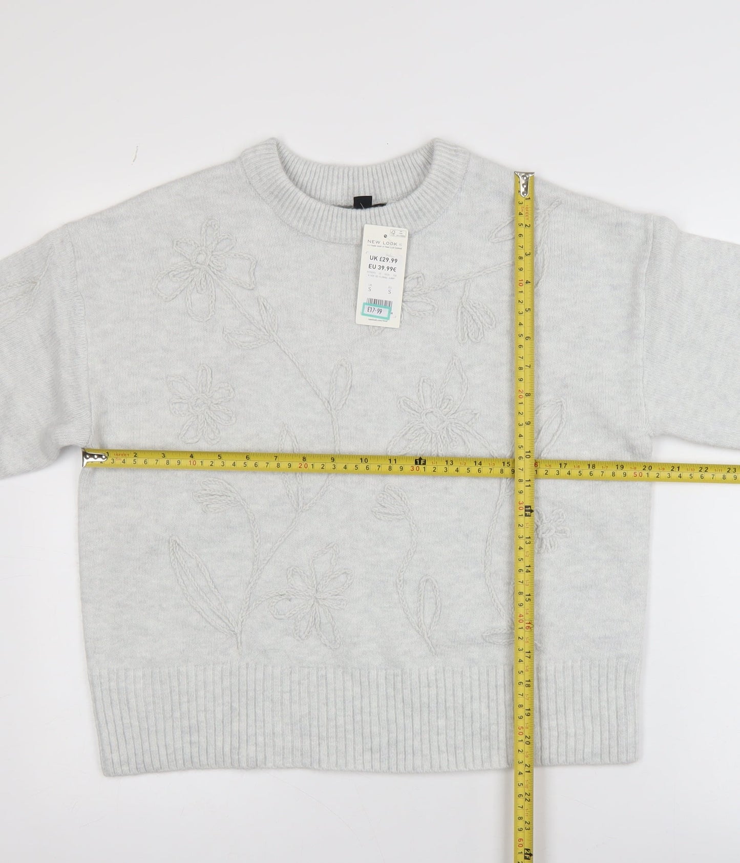 Womens UK Size S New Look Grey Pullover Jumper