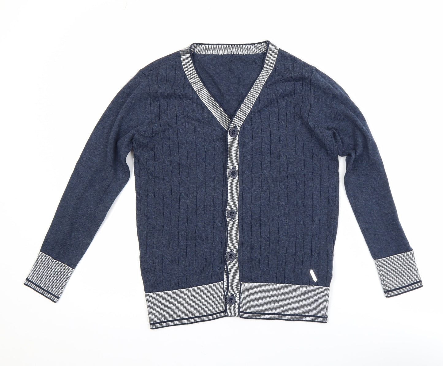 Boys UK Size 12-13 Years CHICKEEDUCK Blue Cardigan Jumper