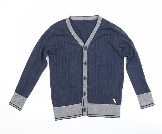 Boys UK Size 12-13 Years CHICKEEDUCK Blue Cardigan Jumper