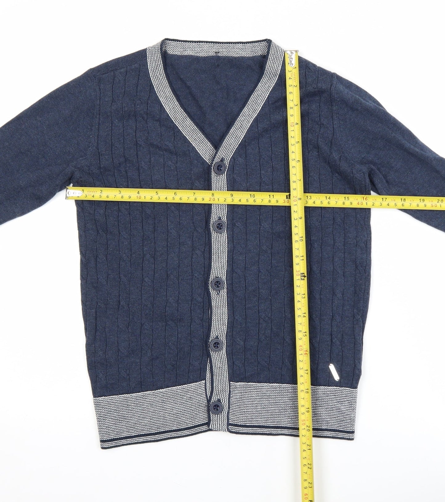 Boys UK Size 12-13 Years CHICKEEDUCK Blue Cardigan Jumper