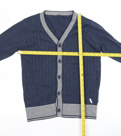 Boys UK Size 12-13 Years CHICKEEDUCK Blue Cardigan Jumper