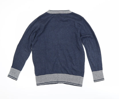 Boys UK Size 12-13 Years CHICKEEDUCK Blue Cardigan Jumper