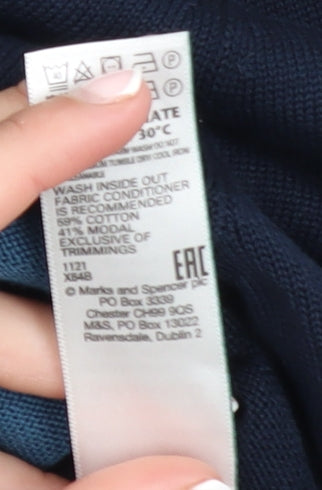 Mens UK Size L Marks and Spencer Blue Cardigan Jumper