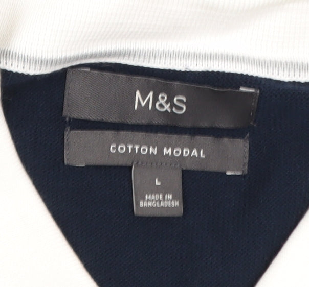 Mens UK Size L Marks and Spencer Blue Cardigan Jumper