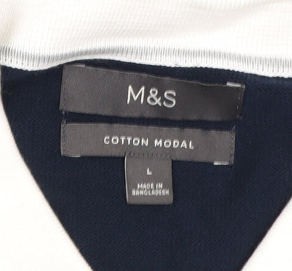 Mens UK Size L Marks and Spencer Blue Cardigan Jumper